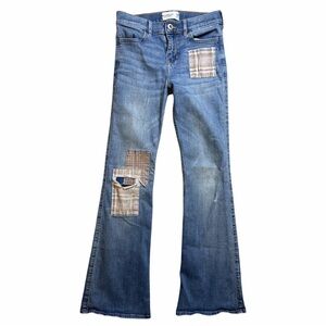 Abercrombie Girls Patchwork High-Rise Flare Jeans
